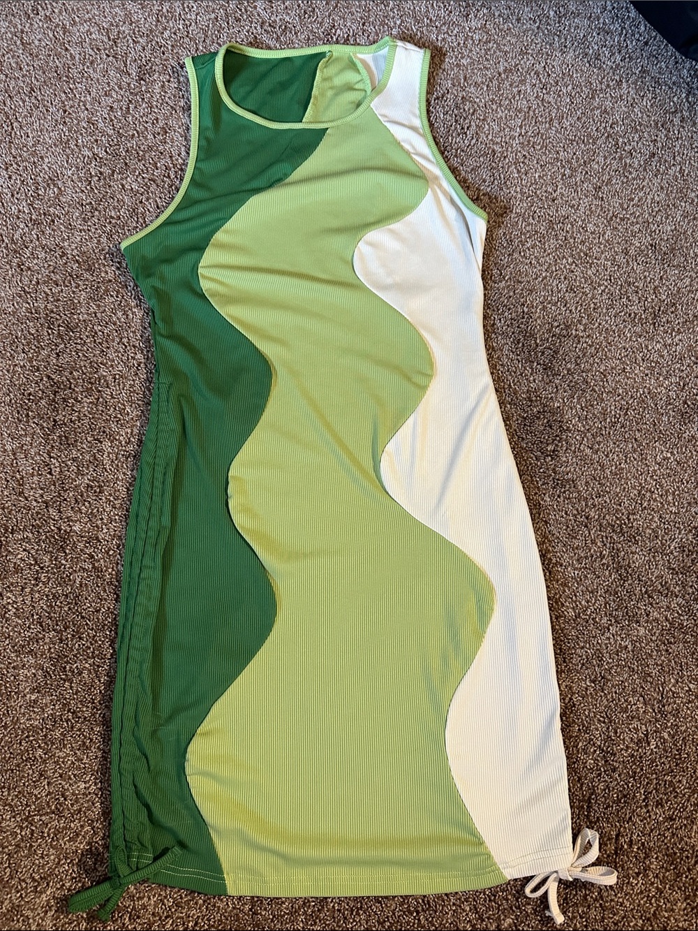 Women's Ruched Sleeveless Mini Bodycon Dress Drawstring XL